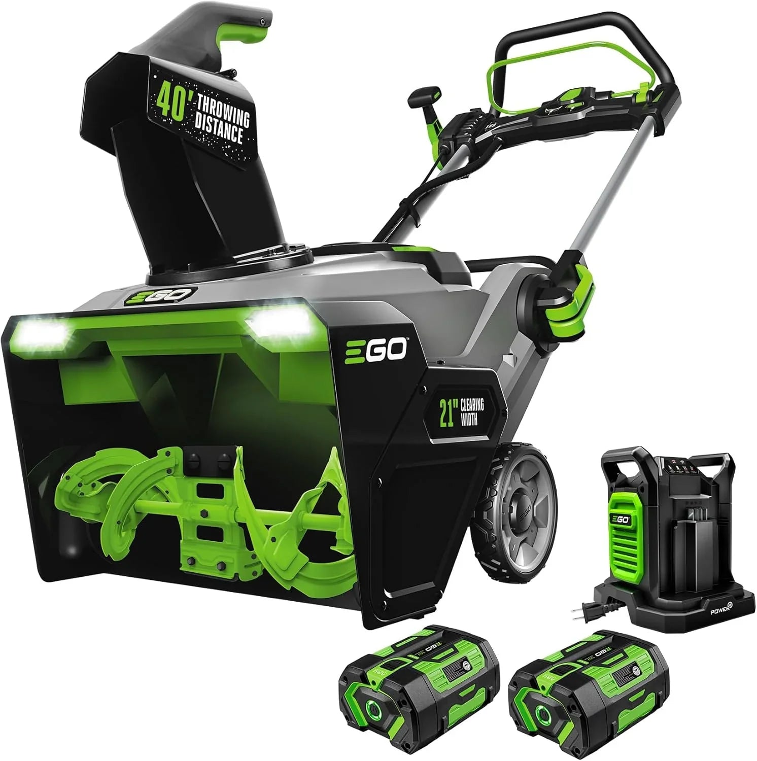 EGO Power+ SNT2405 24-Inch 56V Self-Propelled 2-Stage Cordless Electric Snow Blower with (2) 7.5Ah Batteries &amp; Dual-Port Charger